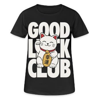 Good Luck Club Lucky Cat - Frauen T-Shirt atmungsaktiv - Schwarz - Vorne - AI Model Female 172 light (172cm)