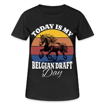 Belgisches Zugpferd Belgian Draft - Women's Breathable T-Shirt - black - Front - AI Model Female 172 light (172cm)