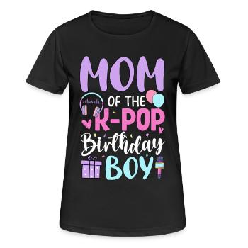 Maman du garçon anniversaire de la K-Pop - T-shirt respirant Femme - noir - Devant - AI Model Female 172 light (172cm)