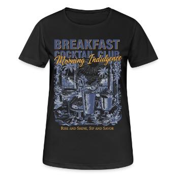 Frühstücks-Cocktailclub Morgenkaffee - Frauen T-Shirt atmungsaktiv - Schwarz - Vorne - AI Model Female 172 light (172cm)