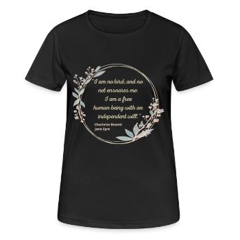 Jane Eyre Zitat II – Niedlicher Stil - Frauen T-Shirt atmungsaktiv - Schwarz - Vorne - AI Model Female 172 light (172cm)