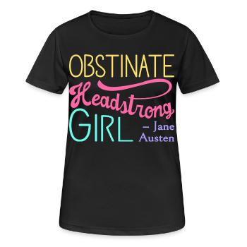 Stolz und Vorurteil Zitat II – Helle Farben - Frauen T-Shirt atmungsaktiv - Schwarz - Vorne - AI Model Female 172 light (172cm)