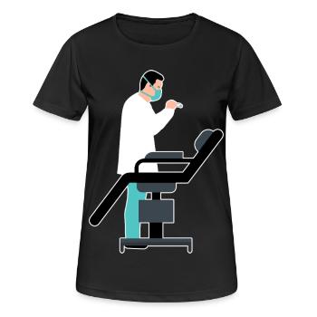 Zahnarzt Behandlung Comic Cartoon - Frauen T-Shirt atmungsaktiv - Schwarz - Vorne - AI Model Female 172 light (172cm)