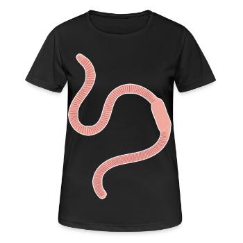 Regenwurm - Frauen T-Shirt atmungsaktiv - Schwarz - Vorne - AI Model Female 172 light (172cm)