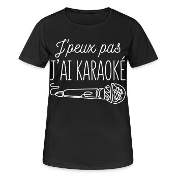 Karaoké Cadeau humour personnalisé - T-shirt respirant Femme - noir - Devant - AI Model Female 172 light (172cm)
