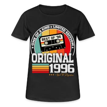 Original 1996 Jahrgang Retro Geburtstag Geschenk - Frauen T-Shirt atmungsaktiv - Schwarz - Vorne - AI Model Female 172 light (172cm)