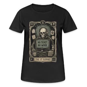 No Ticket No Work Service Desk Vintage Tech Art - Women's Breathable T-Shirt - black - Front - AI Model Female 172 light (172cm)