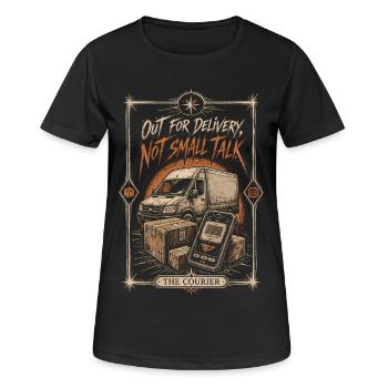 Art rétro de camionnette de livraison Drôle de coursier - T-shirt respirant Femme - noir - Devant - AI Model Female 172 light (172cm)