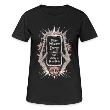 Micro Influencer Creator Energie Retro Handy-Kunst - Frauen T-Shirt atmungsaktiv - Schwarz - Vorne - AI Model Female 172 light (172cm)