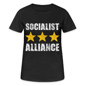 Sozialistische Allianz Sterne Shirt - Frauen T-Shirt atmungsaktiv - Schwarz - Vorne - AI Model Female 172 light (172cm)