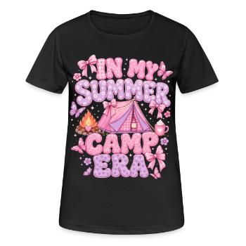 Camping Rose Été Vacances Style Fille Cadeau - T-shirt respirant Femme - noir - Devant - AI Model Female 172 light (172cm)