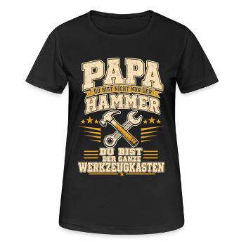 Papa Du Bist Der Ganze Werkzeugkasten - Frauen T-Shirt atmungsaktiv - Schwarz - Vorne - AI Model Female 172 light (172cm)