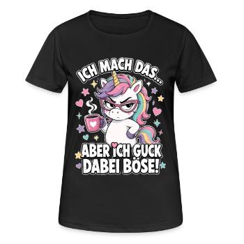 Ich Mach Das Aber Ich Guck Dabei Boese - Frauen T-Shirt atmungsaktiv - Schwarz - Vorne - AI Model Female 172 light (172cm)