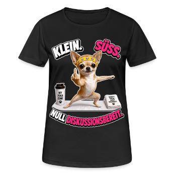 Klein süss und nicht diskutierbar - Frauen T-Shirt atmungsaktiv - Schwarz - Vorne - AI Model Female 172 light (172cm)