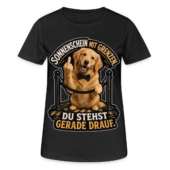 Sonnenschein mit klaren Grenzen - Frauen T-Shirt atmungsaktiv - Schwarz - Vorne - AI Model Female 172 light (172cm)