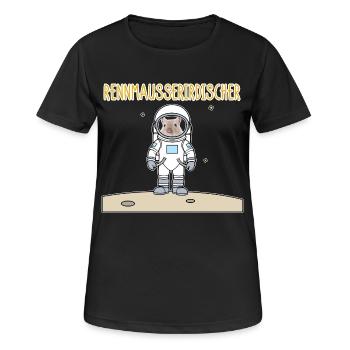 Renn-Maus lustiger Witz Haustier-Humor Geschenk - Frauen T-Shirt atmungsaktiv - Schwarz - Vorne - AI Model Female 172 light (172cm)