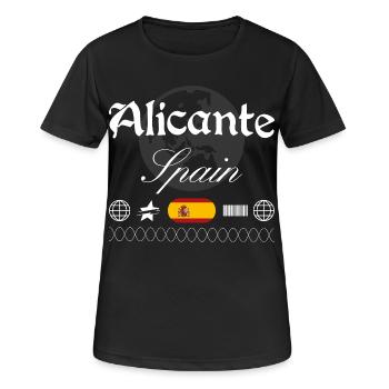 Souvenir de voyage streetwear d’Alicante, Espagne - T-shirt respirant Femme - noir - Devant - AI Model Female 172 light (172cm)