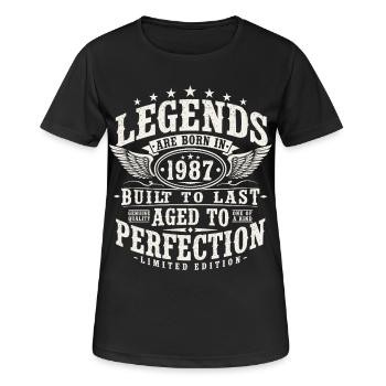 1987 Jahrgang geboren Legenden Vintage Geburtstag - Frauen T-Shirt atmungsaktiv - Schwarz - Vorne - AI Model Female 172 light (172cm)