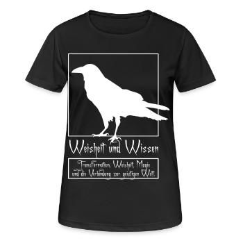 Raven Rabe Wissen und Weisheit Silhouette - Frauen T-Shirt atmungsaktiv - Schwarz - Vorne - AI Model Female 172 light (172cm)