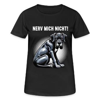 Nerv Mich Nicht Deutsche Dogge Doggen Doggenhalter - Frauen T-Shirt atmungsaktiv - Schwarz - Vorne - AI Model Female 172 light (172cm)