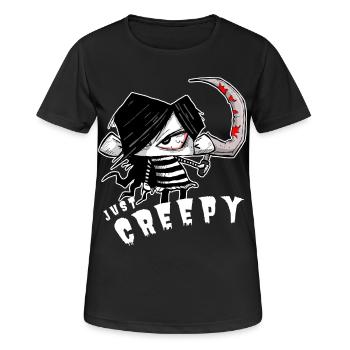 Süße, gruselige Kreatur. Horror & Halloween  - Frauen T-Shirt atmungsaktiv - Schwarz - Vorne - AI Model Female 172 light (172cm)