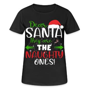 Cher Père Noël, ce sont les vilains Funny Christmas - T-shirt respirant Femme - noir - Devant - AI Model Female 172 light (172cm)