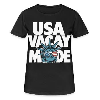USA Vacay Mode Statue Design - Frauen T-Shirt atmungsaktiv - Schwarz - Vorne - AI Model Female 172 light (172cm)