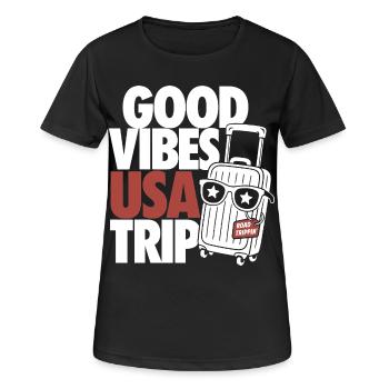 Conception de road trip aux États-Unis - T-shirt respirant Femme - noir - Devant - AI Model Female 172 light (172cm)