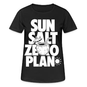 Sun Salt Zero Plan Tropical Design - Frauen T-Shirt atmungsaktiv - Schwarz - Vorne - AI Model Female 172 light (172cm)