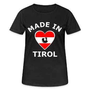 Motif de cœur tyrol fabriqué - T-shirt respirant Femme - noir - Devant - AI Model Female 172 light (172cm)