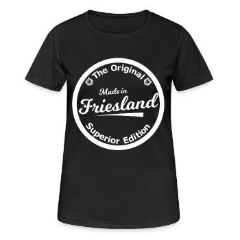 Insigne Friesland Édition supérieure - T-shirt respirant Femme - noir - Devant - AI Model Female 172 light (172cm)