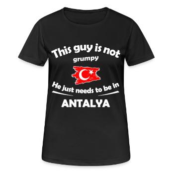 Ce type n’est pas grognon en Antalya - T-shirt respirant Femme - noir - Devant - AI Model Female 172 light (172cm)