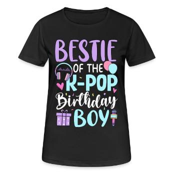 Meilleur ami du garçon d’anniversaire K-Pop - T-shirt respirant Femme - noir - Devant - AI Model Female 172 light (172cm)