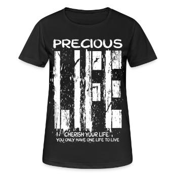 Vie précieuse - T-shirt respirant Femme - noir - Devant - AI Model Female 172 light (172cm)