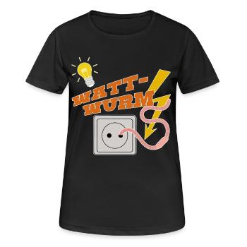 Wattwurm Wortwitz Humor witzige Geschenke Vater - Frauen T-Shirt atmungsaktiv - Schwarz - Vorne - AI Model Female 172 light (172cm)