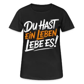 Lebe dein Leben - Frauen T-Shirt atmungsaktiv - Schwarz - Vorne - AI Model Female 172 light (172cm)