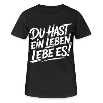 Lebe dein Leben - Frauen T-Shirt atmungsaktiv - Schwarz - Vorne - AI Model Female 172 light (172cm)