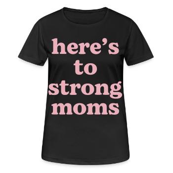 Conception typographique Strong Mothers - T-shirt respirant Femme - noir - Devant - AI Model Female 172 light (172cm)