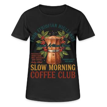 Breakfast Coffee Slow Morning Coffee Club Brunch - Women's Breathable T-Shirt - black - Front - AI Model Female 172 light (172cm)