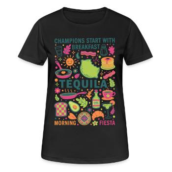 Breakfast Champions Start Breakfast Tequila Brunch - Women's Breathable T-Shirt - black - Front - AI Model Female 172 light (172cm)