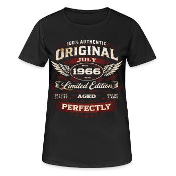 60. Geburtstag Geschenk Original Juli 1966 - Frauen T-Shirt atmungsaktiv - Schwarz - Vorne - AI Model Female 172 light (172cm)
