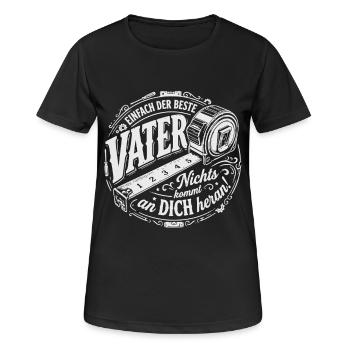 Bester Vater Papa - Frauen T-Shirt atmungsaktiv - Schwarz - Vorne - AI Model Female 172 light (172cm)