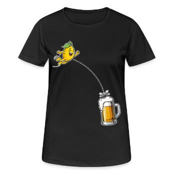 Bière Radler Citron drôle et chope de bière - T-shirt respirant Femme - noir - Devant - AI Model Female 172 light (172cm)
