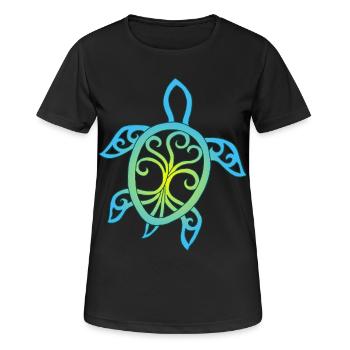 Emerald Mandala Turtle - Women's Breathable T-Shirt - black - Front - AI Model Female 172 light (172cm)