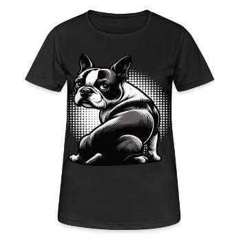 Boston Terrier Boston terrier besitzer Bostie - Frauen T-Shirt atmungsaktiv - Schwarz - Vorne - AI Model Female 172 light (172cm)