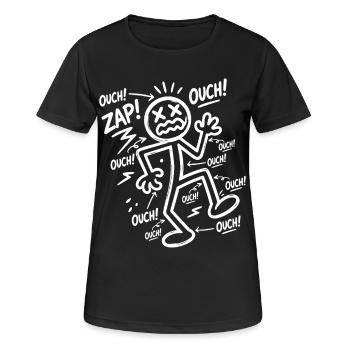 Lustiger Humor Schneemann-Blitz Autsch-Geschenk - Frauen T-Shirt atmungsaktiv - Schwarz - Vorne - AI Model Female 172 light (172cm)