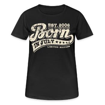 Born in July 2006 - Geburtstag - Geschenk - Frauen T-Shirt atmungsaktiv - Schwarz - Vorne - AI Model Female 172 light (172cm)
