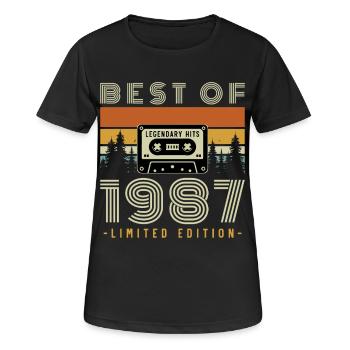 40 Jahre 1987 Vintage-Retro-Geburtstagsgeschenk - Frauen T-Shirt atmungsaktiv - Schwarz - Vorne - AI Model Female 172 light (172cm)