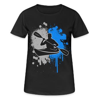 Canoë Pédalo Éclaboussure de couleur Kayak Enfants Garçons - T-shirt respirant Femme - noir - Devant - AI Model Female 172 light (172cm)