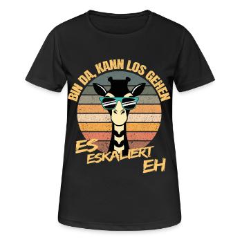 ES ESKALIERT EH - Frauen T-Shirt atmungsaktiv - Schwarz - Vorne - AI Model Female 172 light (172cm)
